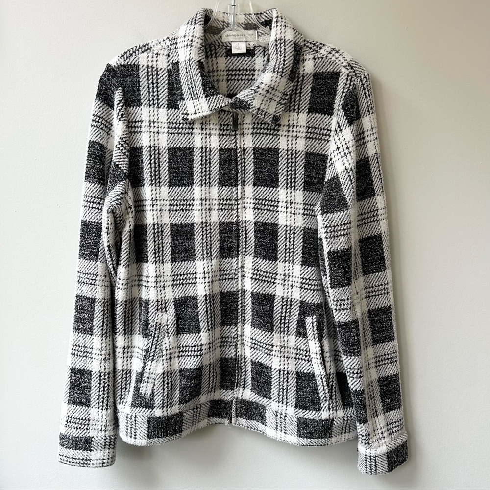 Christopher & Banks women’s plaid zip up shacket